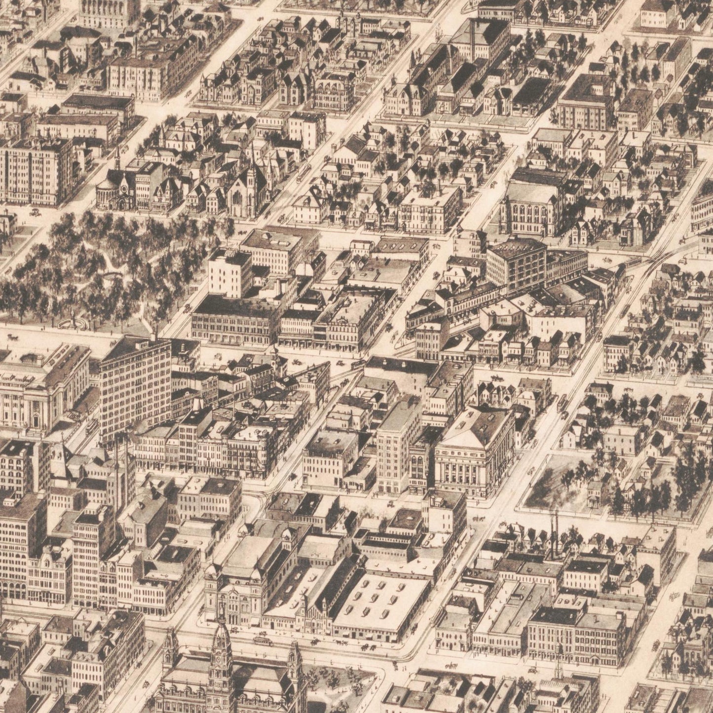 Historische Stadtansicht Indianapolis um 1913