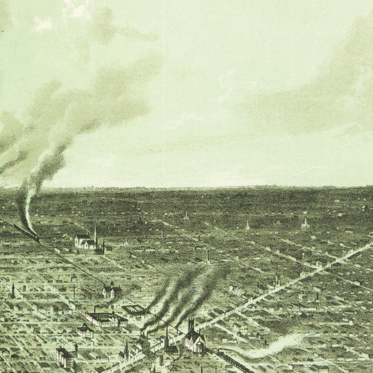 Historische Stadtansicht Detroit um 1890