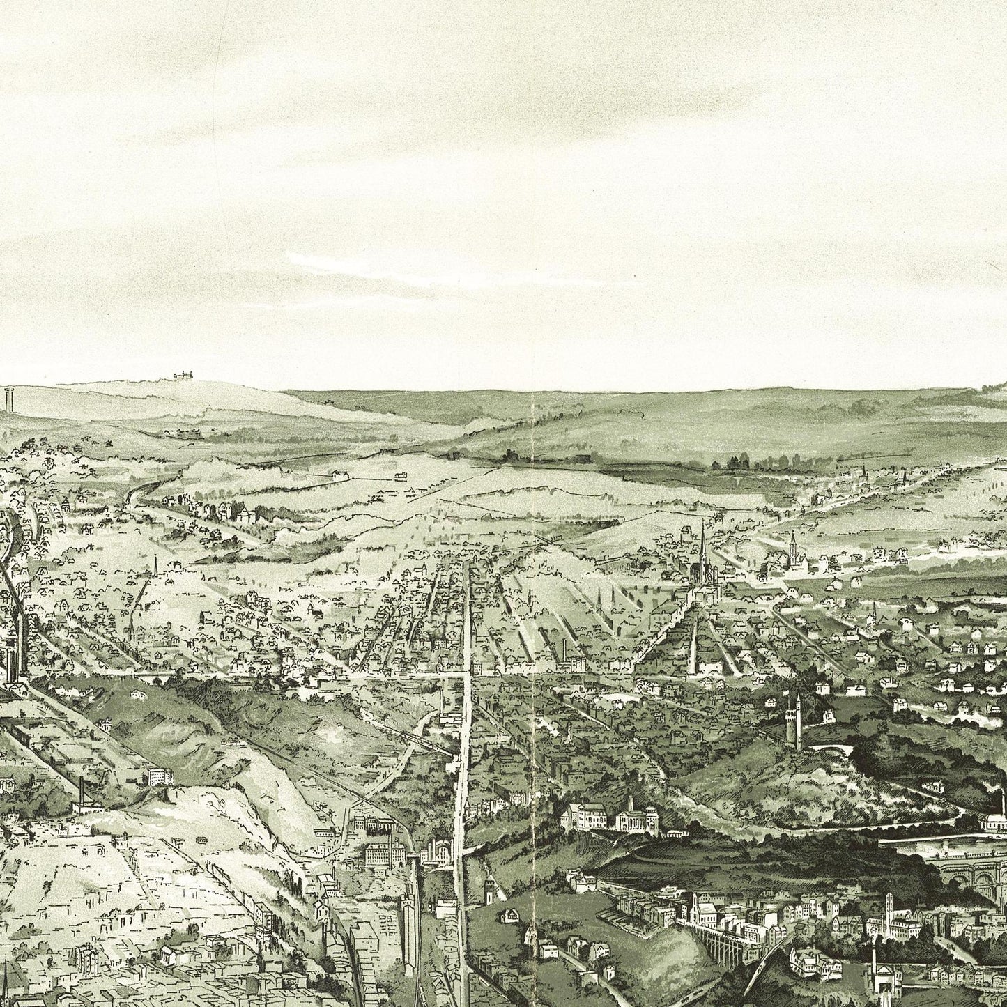 Historische Stadtansicht Cincinnati um 1900