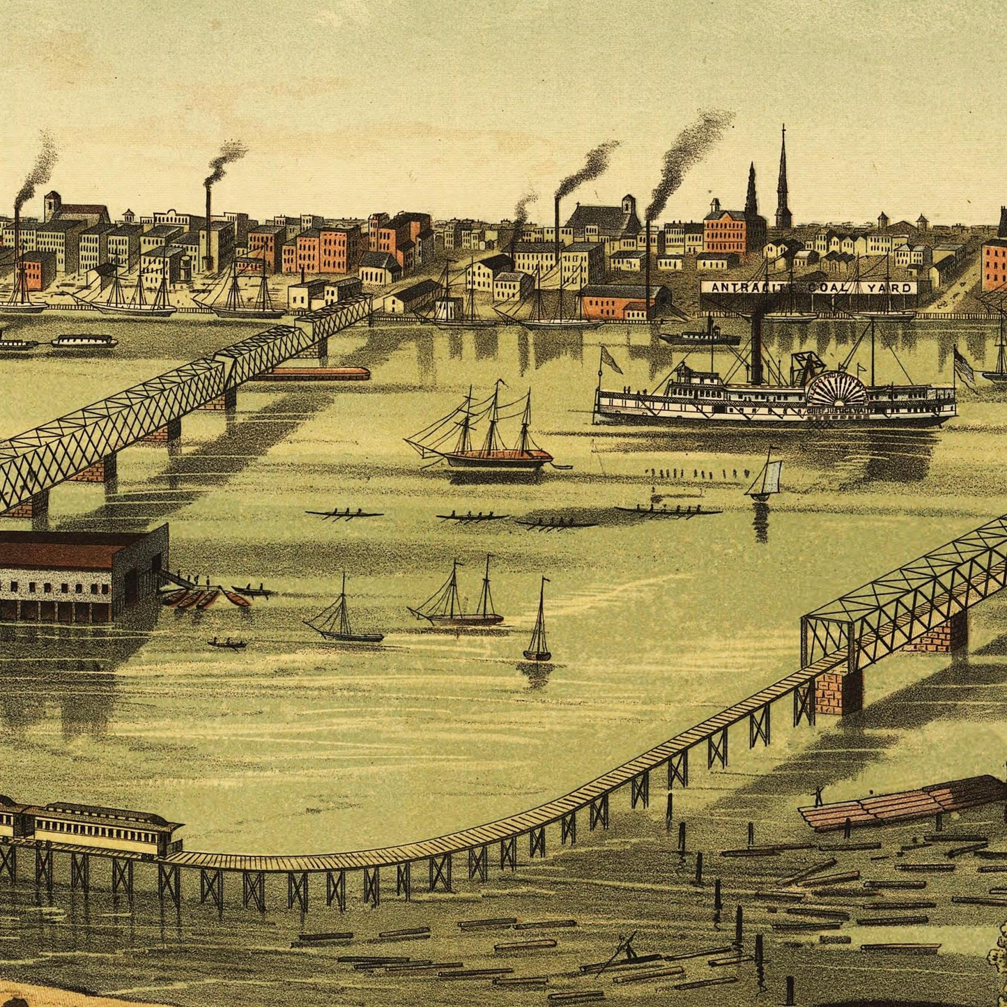 Historische Stadtansicht Toledo um 1876