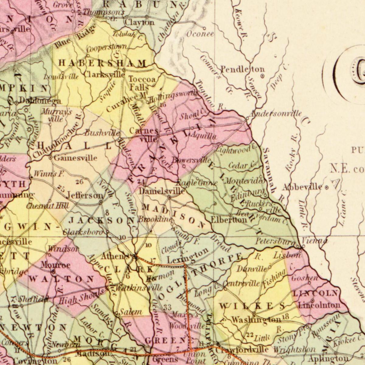 Historische Landkarte Georgia um 1849