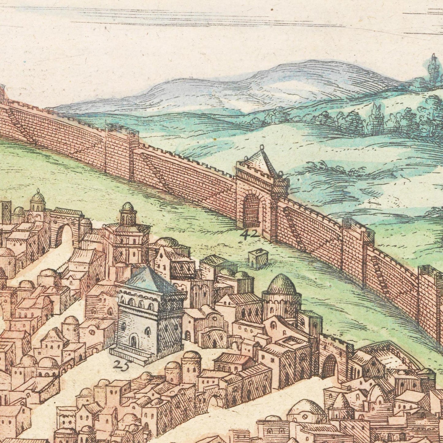 Historische Stadtansicht Jerusalem um 1575