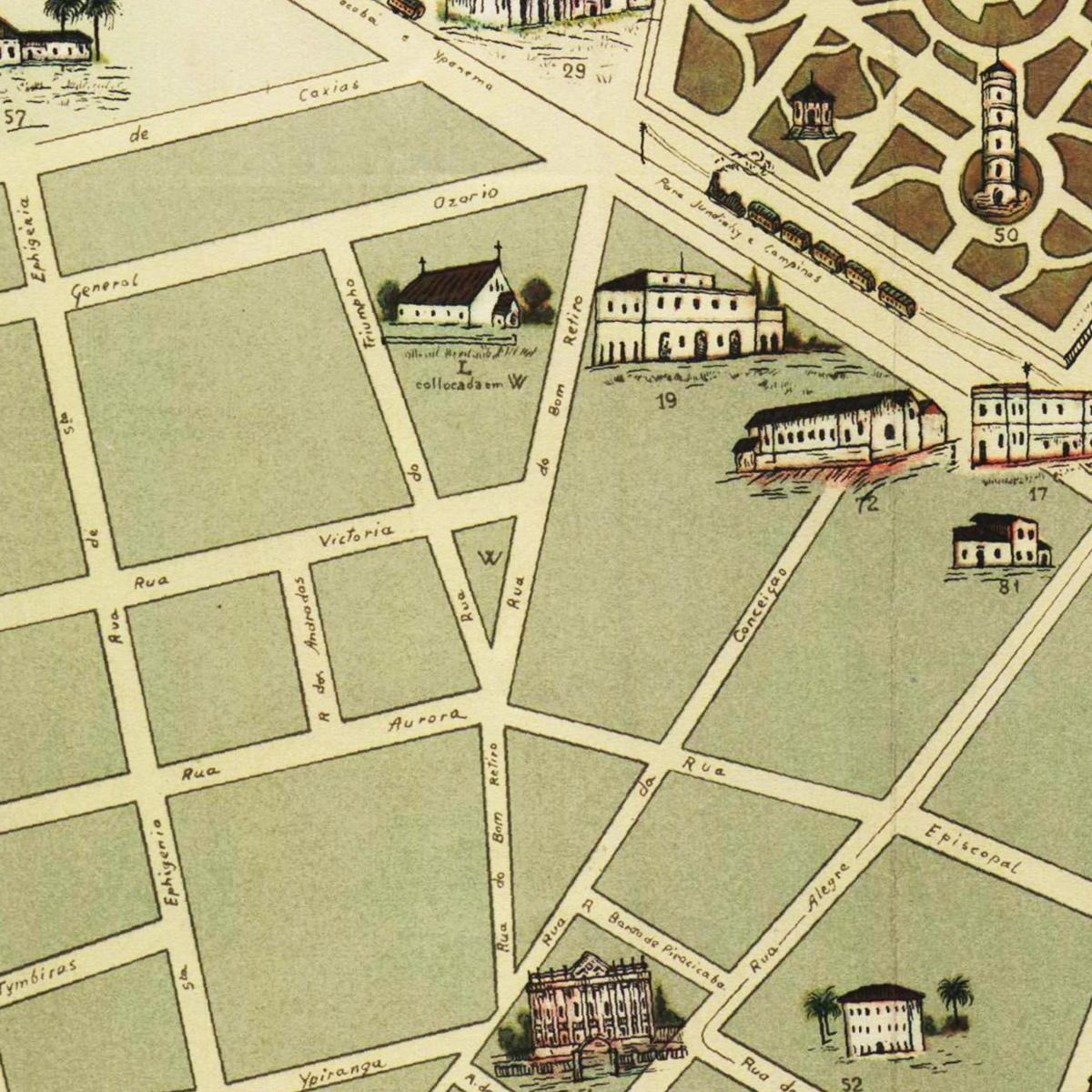 Historischer Stadtplan Sao Paulo um 1877