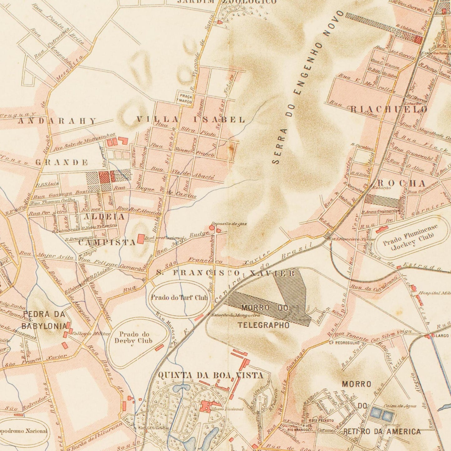 Historischer Stadtplan Rio De Janero um 1890