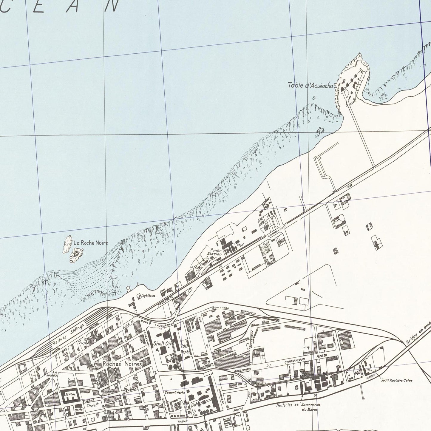Historischer Stadtplan Casablanca um 1942