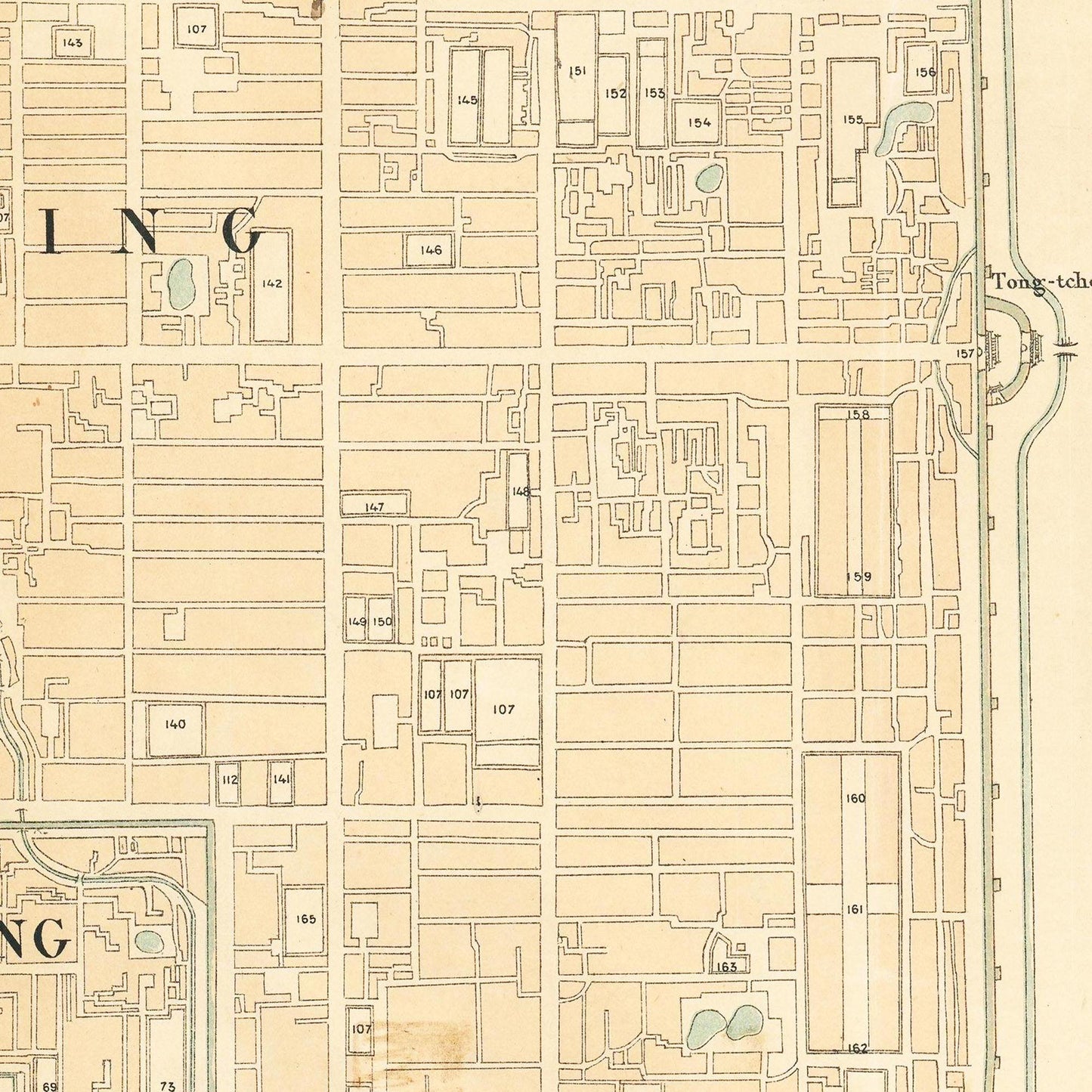 Historischer Stadtplan Peking um 1900