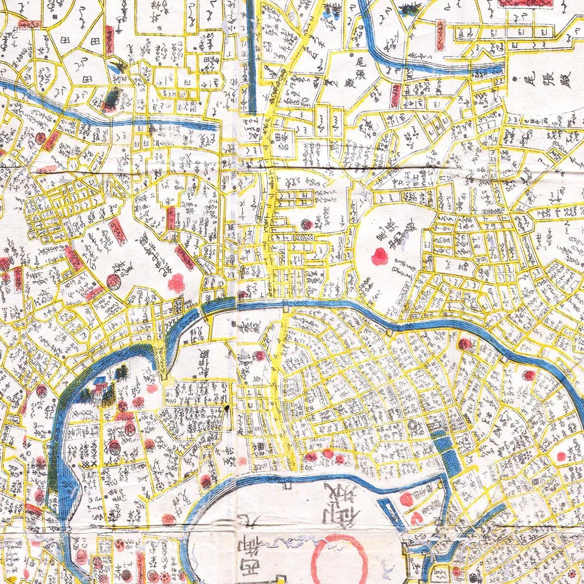 Historischer Stadtplan Tokio um 1849