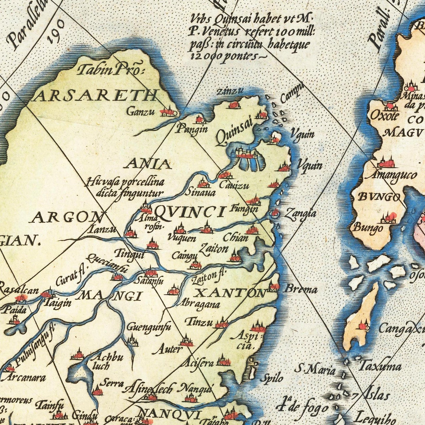 Historische Landkarte Asien um 1570