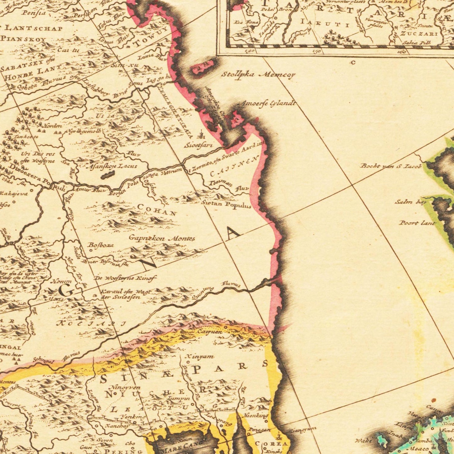 Historische Landkarte Asien um 1694