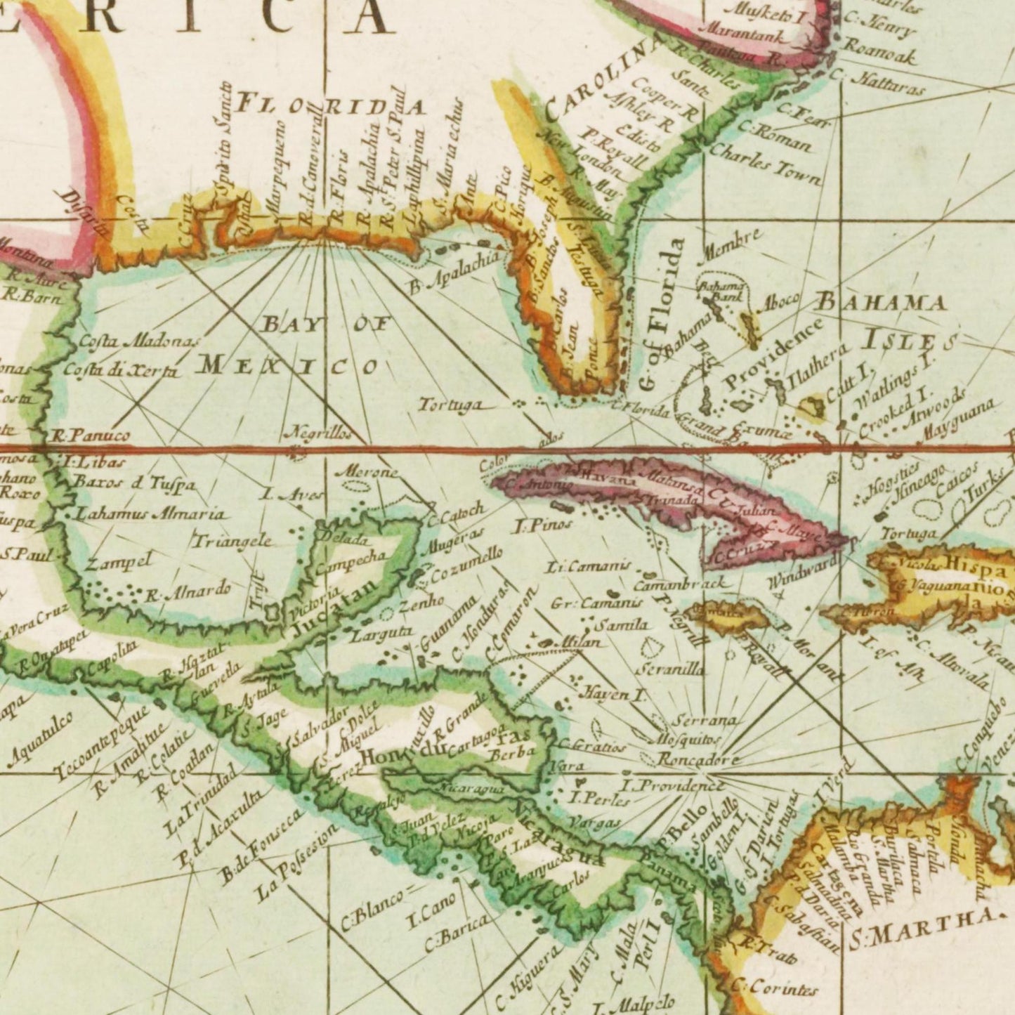 Historische Landkarte Ozeanien um 1705
