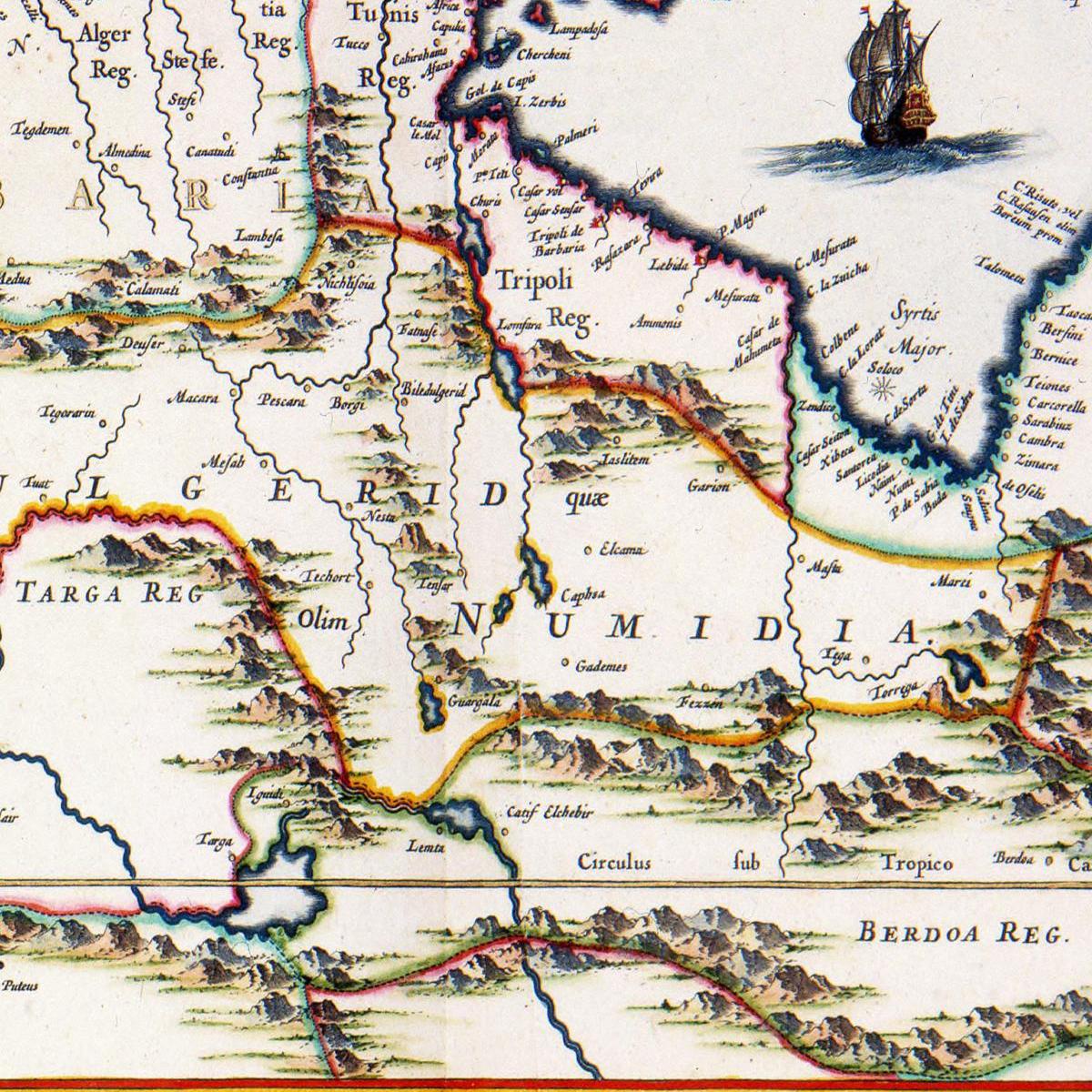 Historische Landkarte Maghreb um 1690