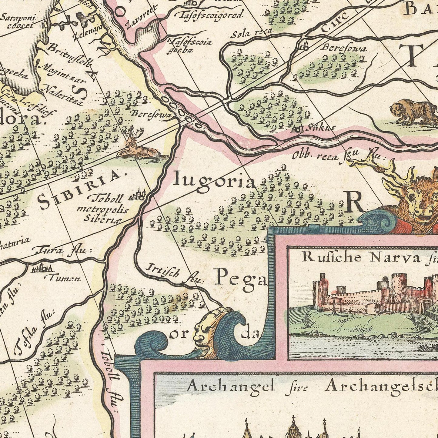 Historische Landkarte Russland um 1651