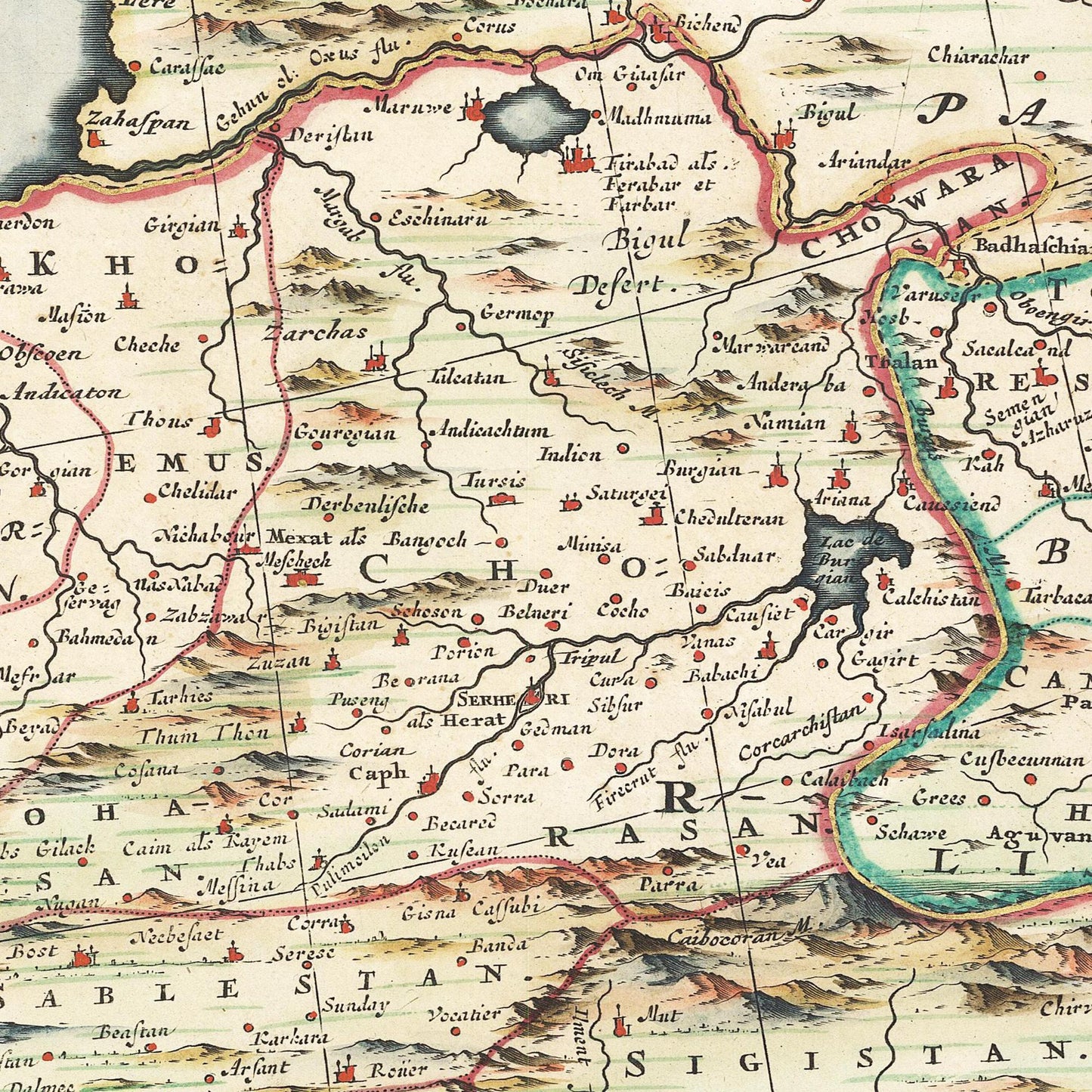 Historische Landkarte Arabien & Persien um 1680