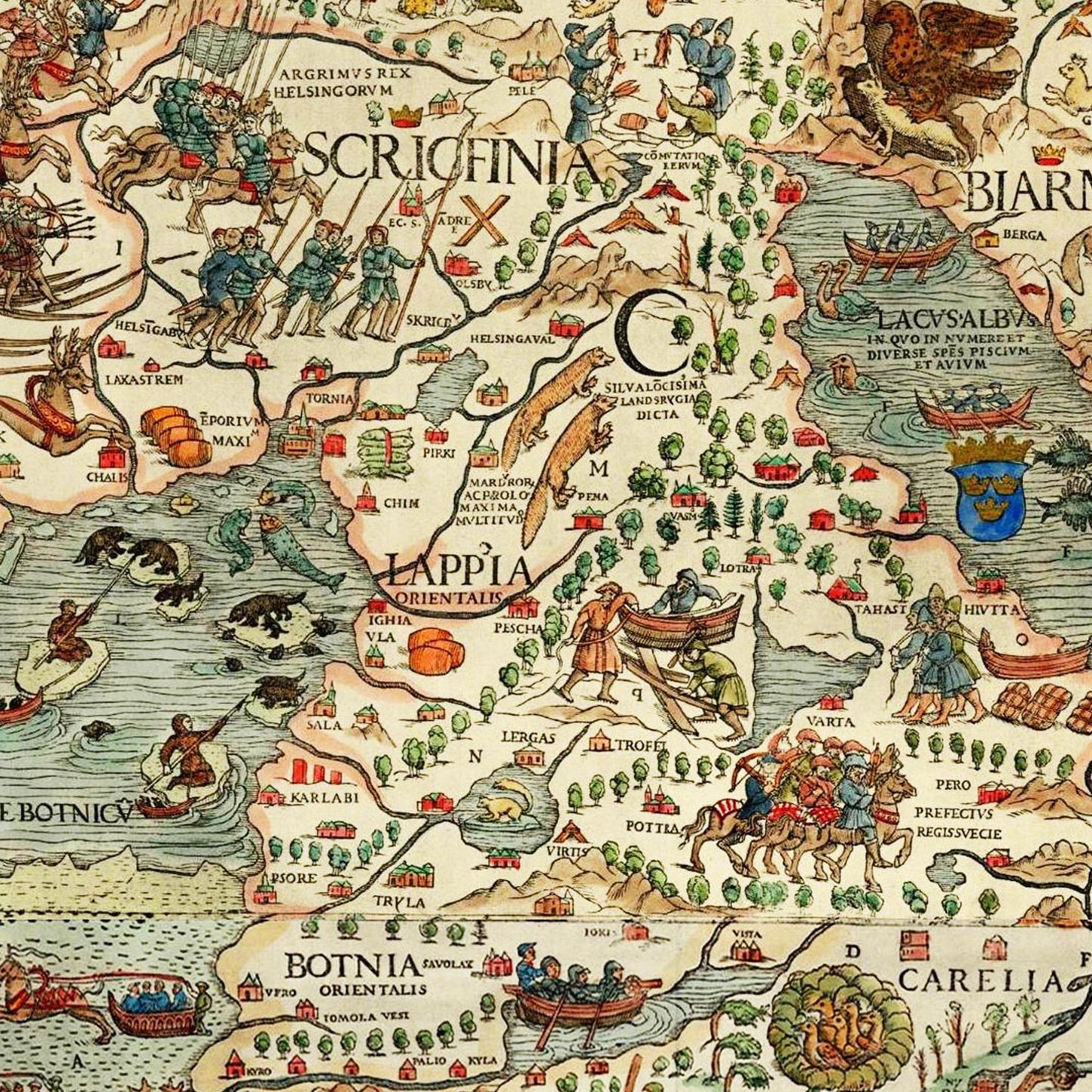 Historische Landkarte Nordeuropa um 1539