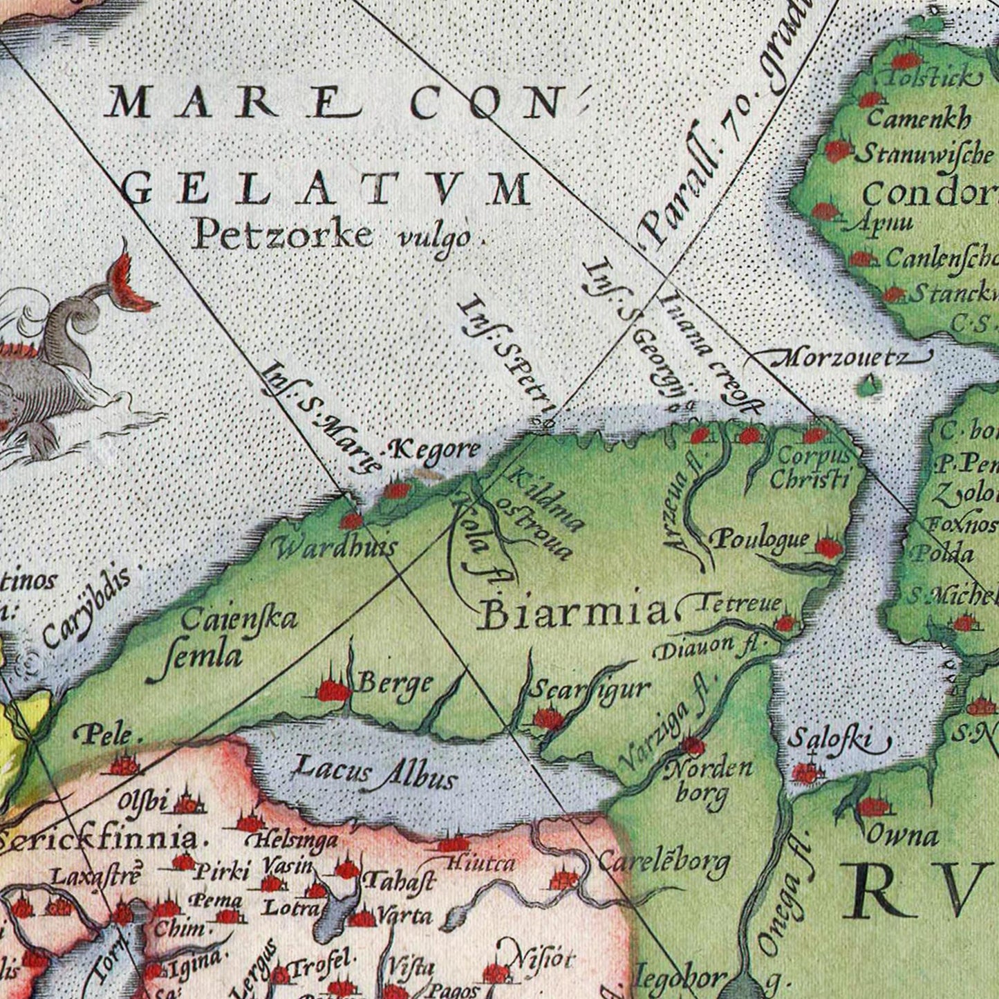 Historische Landkarte Nordeuropa um 1580