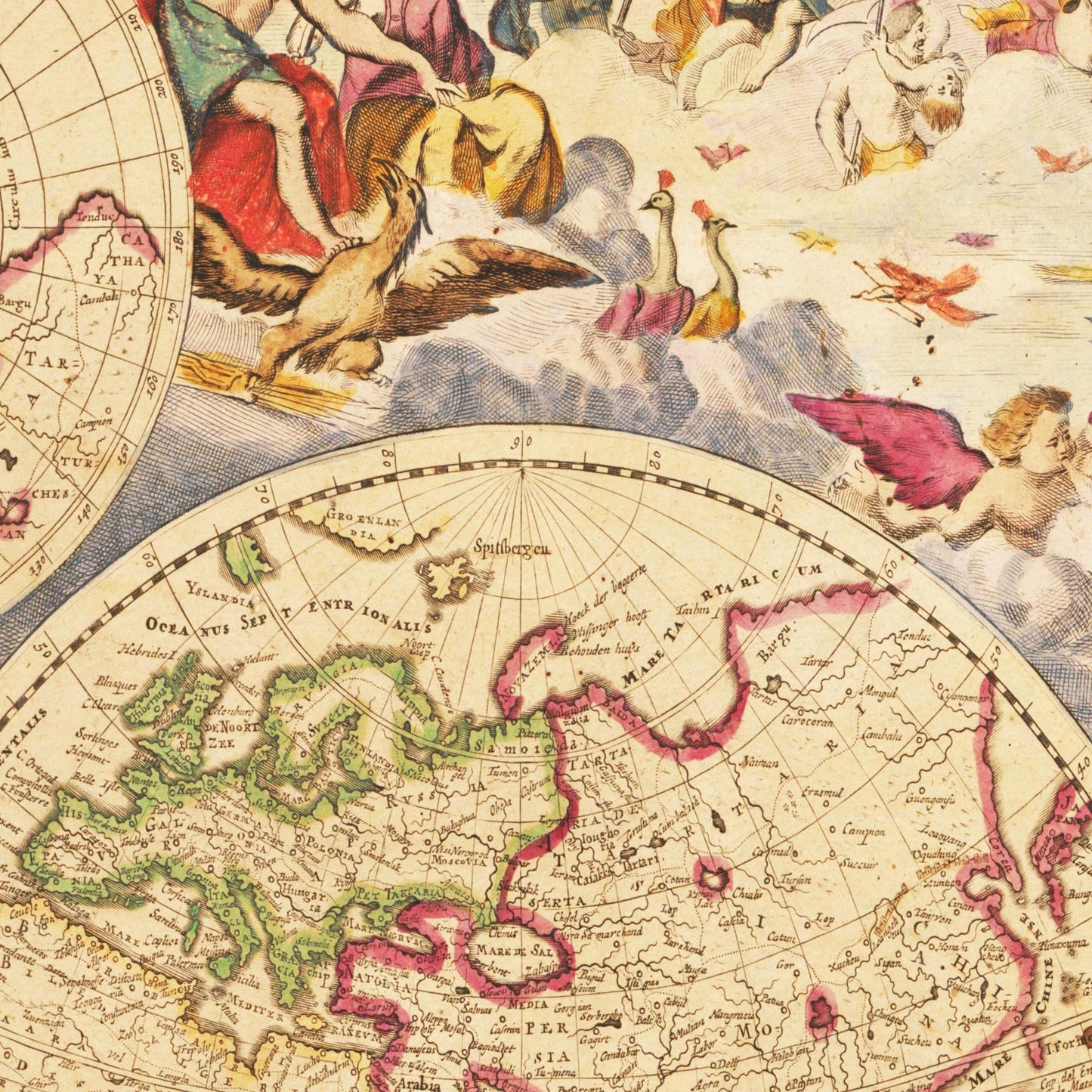 Historische Weltkarte um 1737