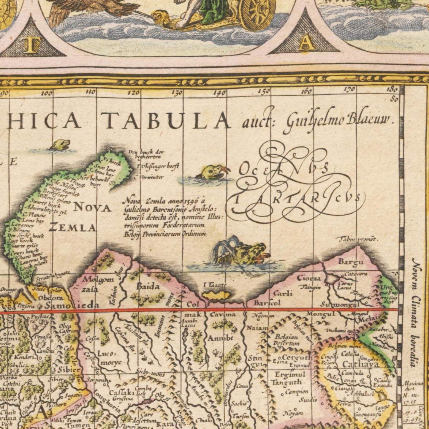 Historische Weltkarte um 1635