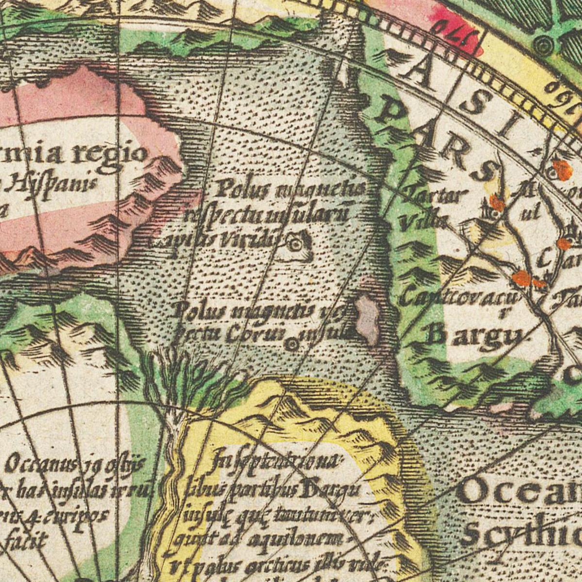 Historische Landkarte Arktis um 1609