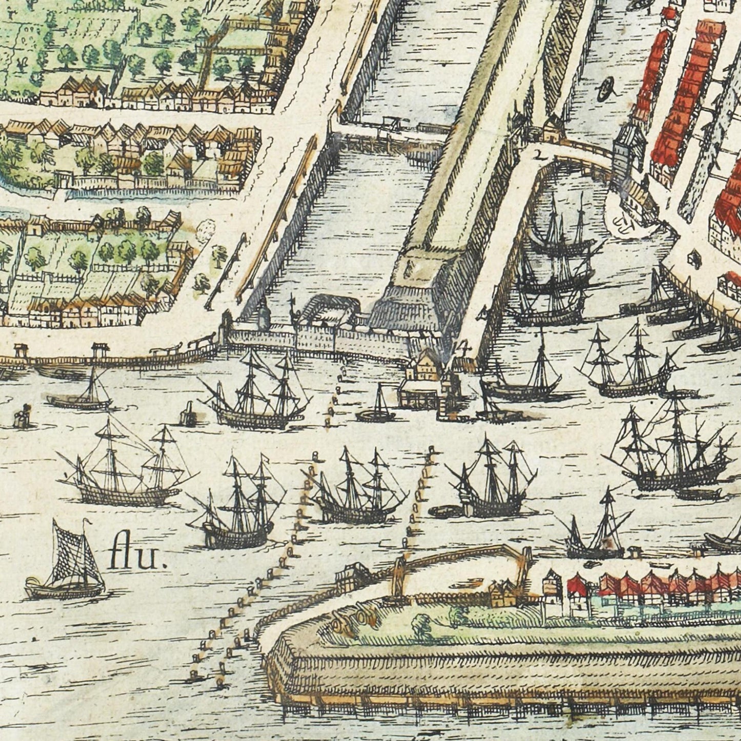 Historischer Stadtplan Hamburg um 1588