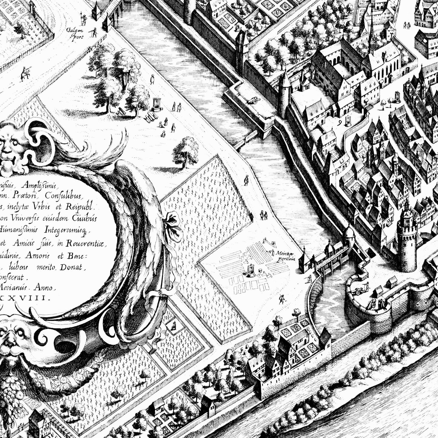 Historischer Stadtplan Frankfurt am Main um 1628