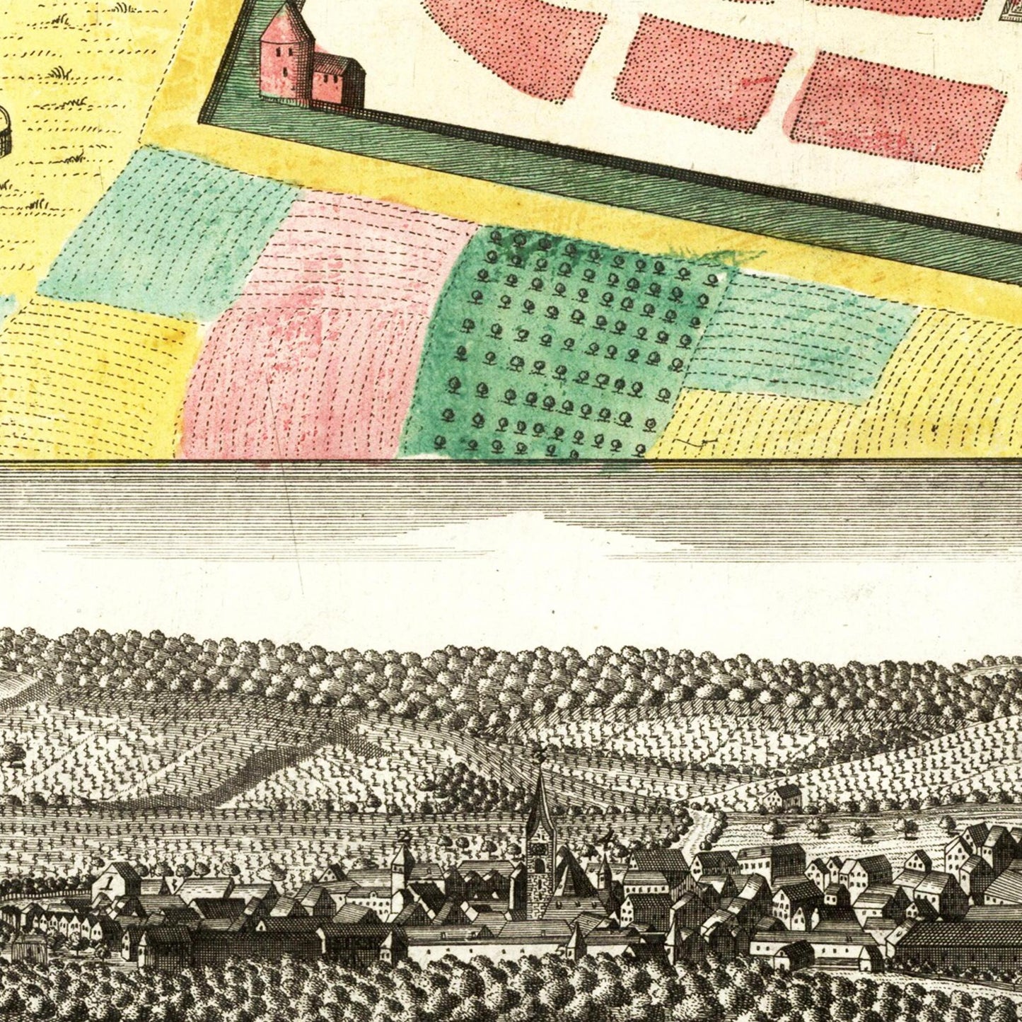 Historische Stadtansicht Stuttgart um 1750