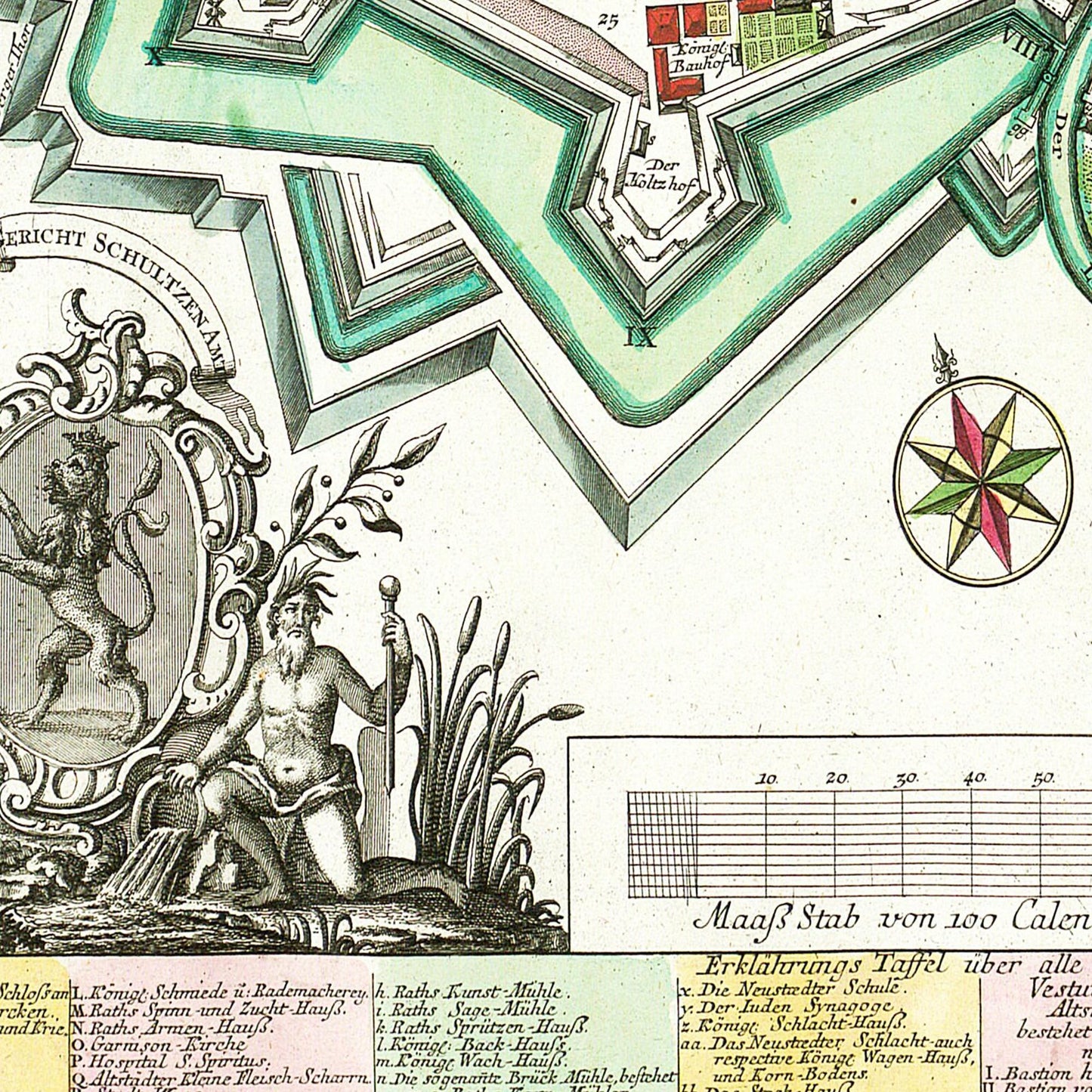 Historischer Stadtplan Hannover um 1735