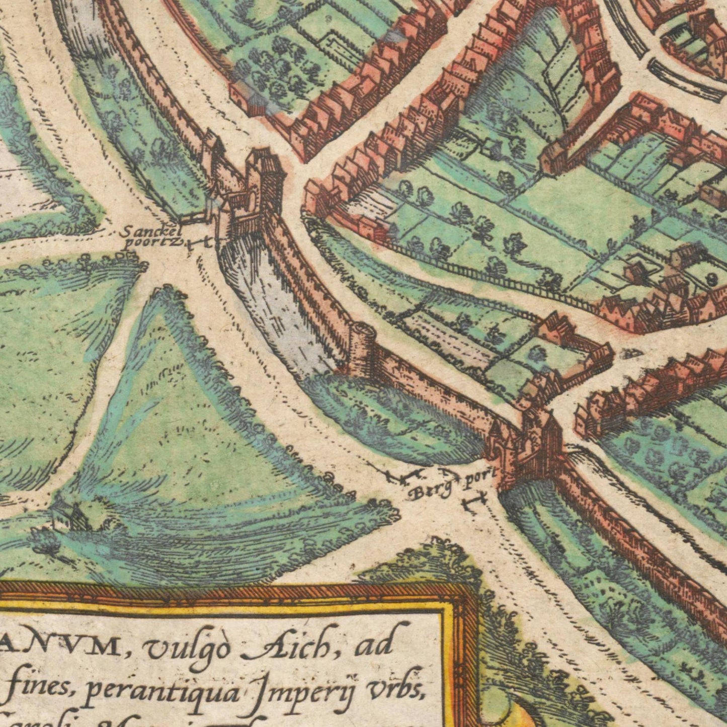 Historischer Stadtplan Aachen um 1570