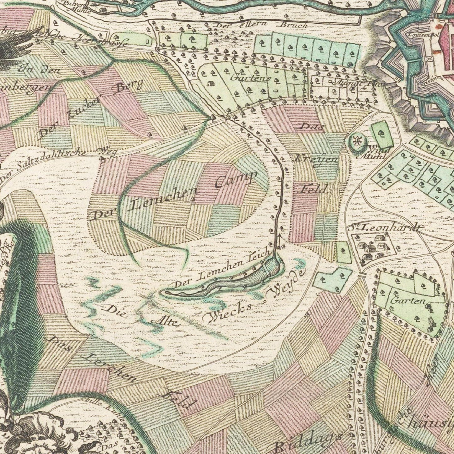 Historischer Stadtplan Braunschweig um 1750