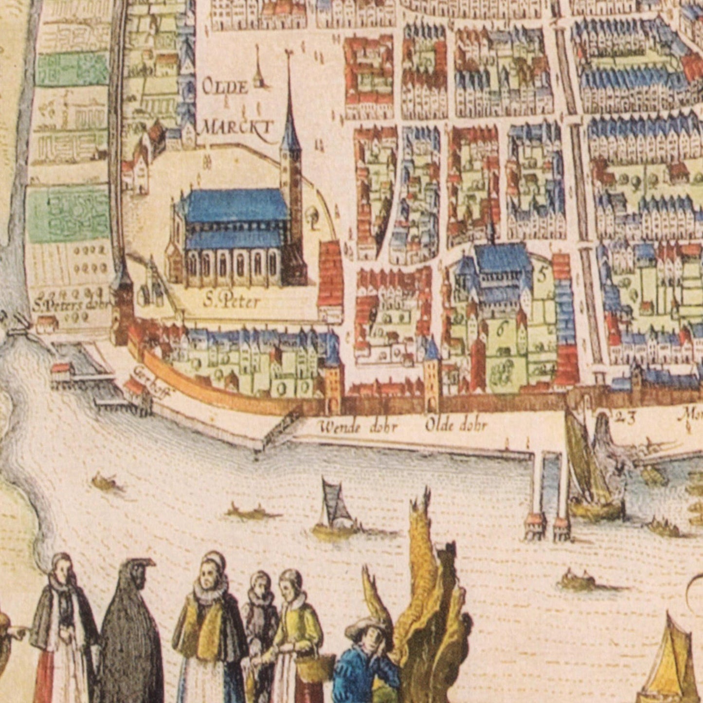 Historischer Stadtplan Rostock um 1625