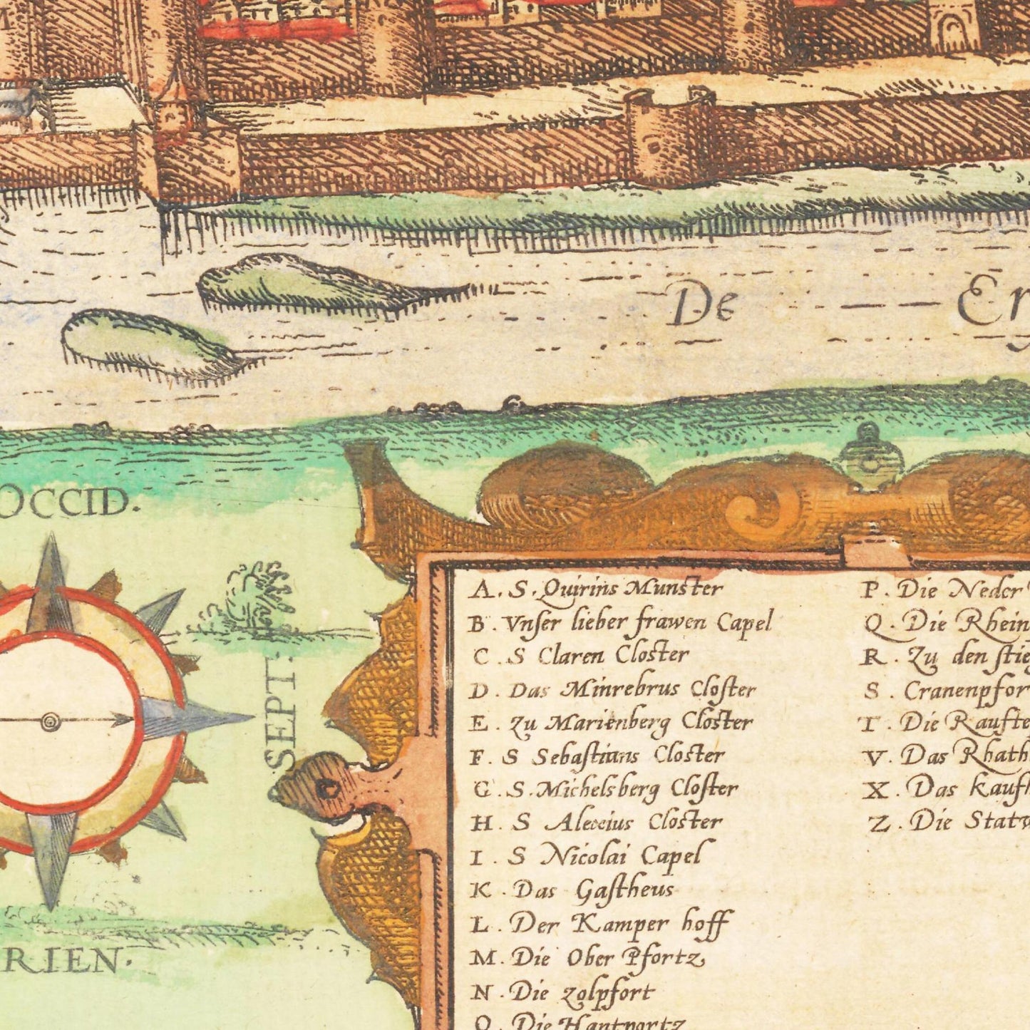 Historischer Stadtplan Neuss um 1592