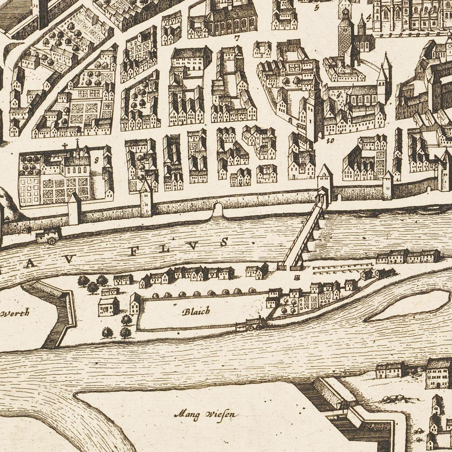 Historische Stadtansicht Regensburg um 1700