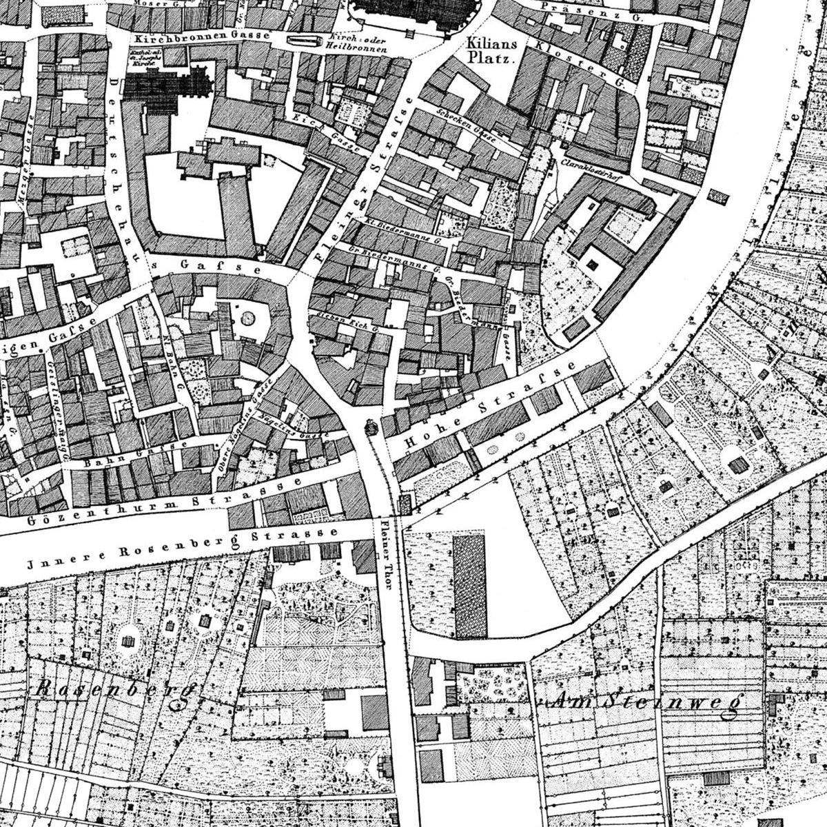 Historischer Stadtplan Heilbronn um 1834