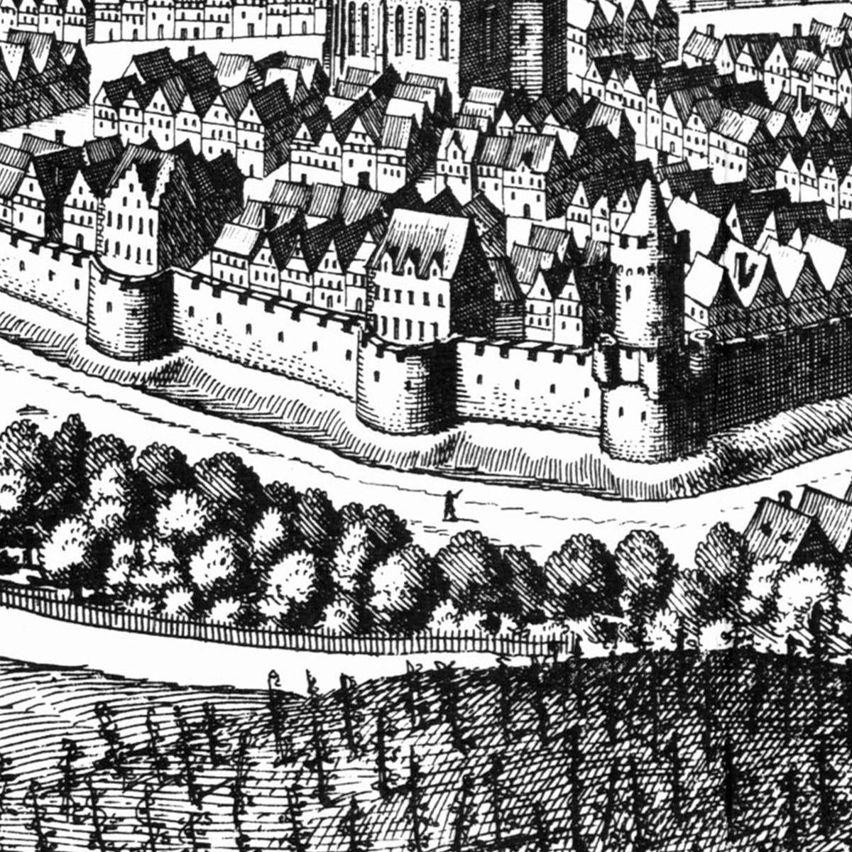 Historische Stadtansicht Jena um 1650