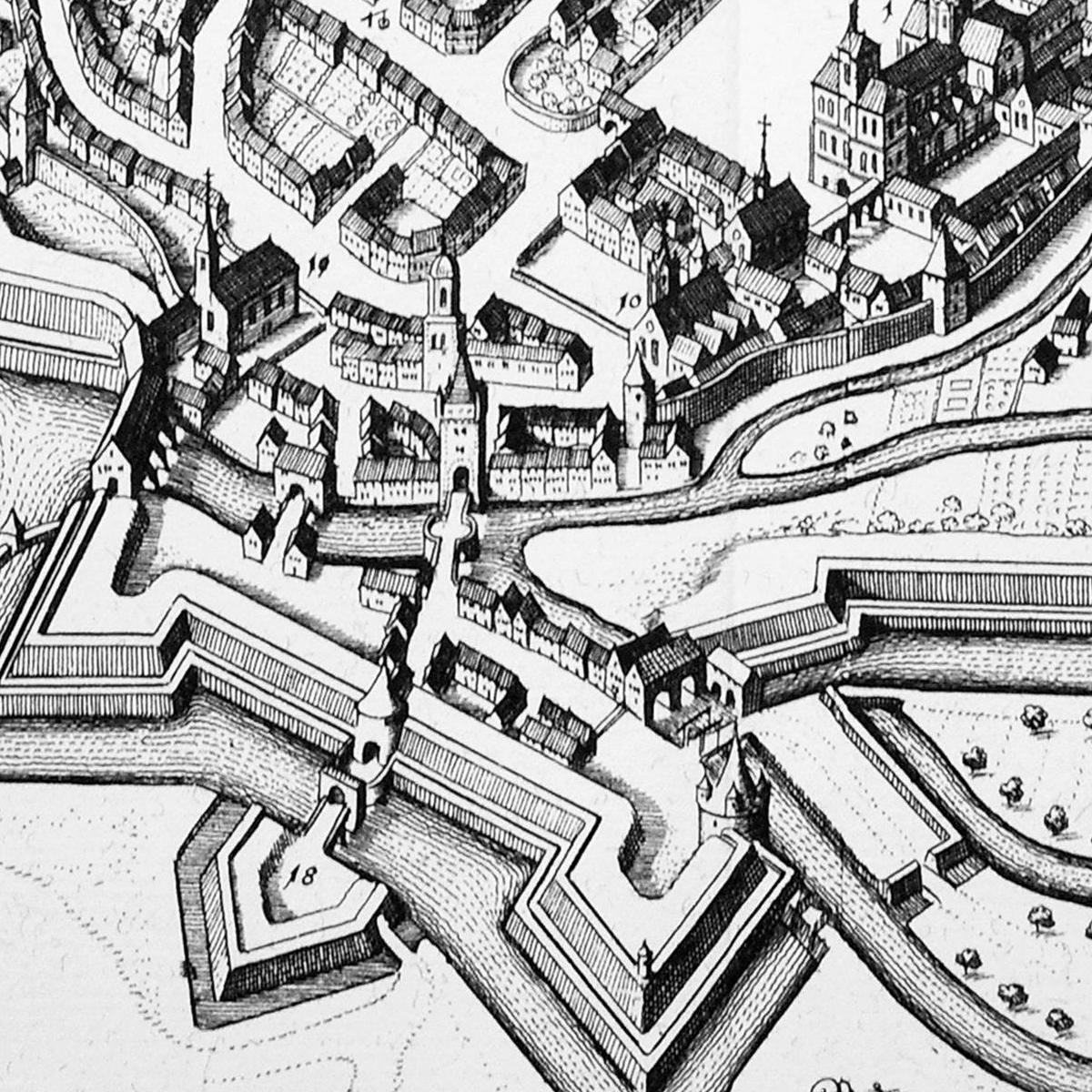 Historische Stadtansicht Hildesheim um 1650