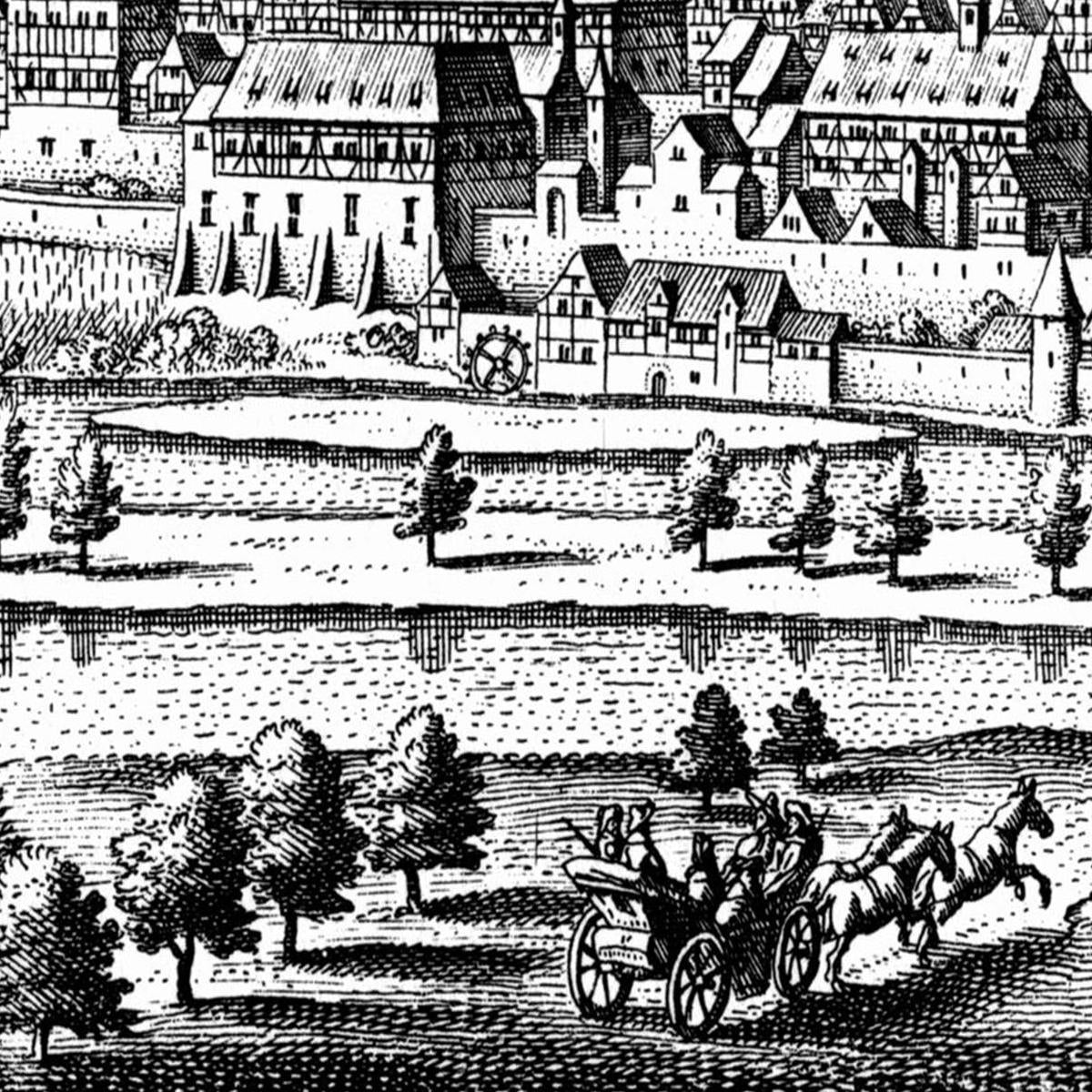 Historische Stadtansicht Tübingen um 1643