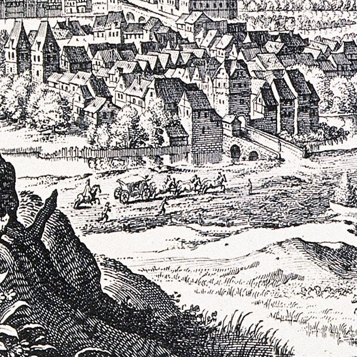 Historische Stadtansicht Marburg um 1646