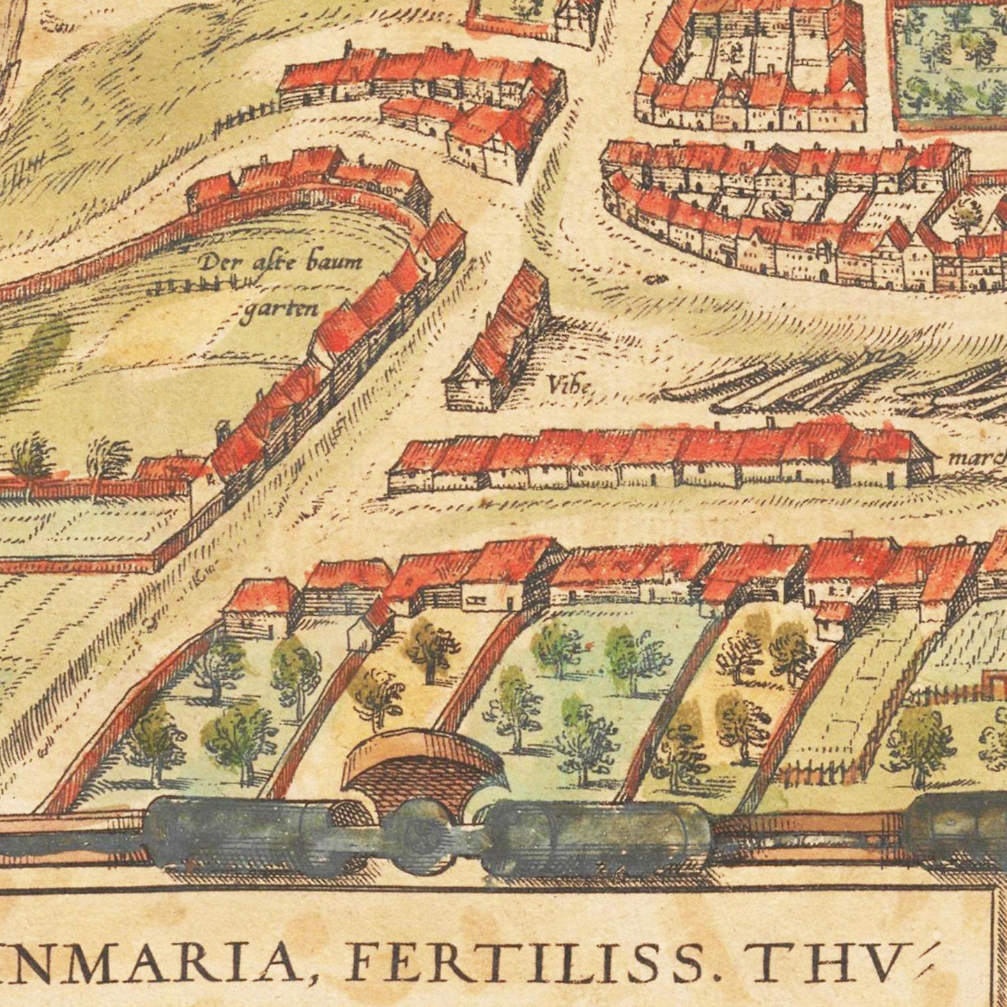 Historische Stadtansicht Weimar um 1582