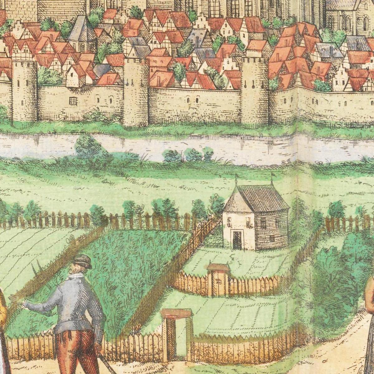 Historische Stadtansicht Soest um 1592