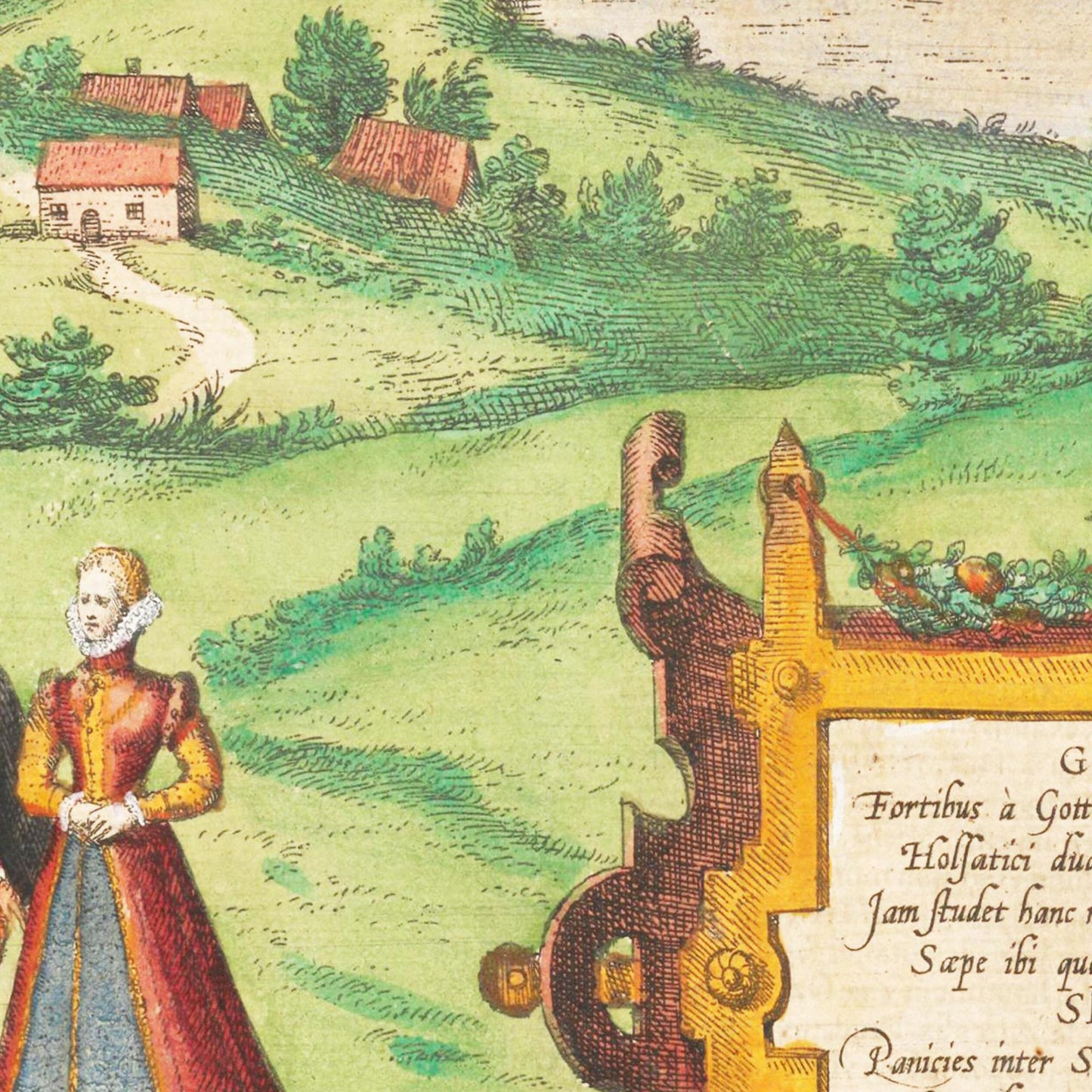 Historische Stadtansicht Schleswig um 1592