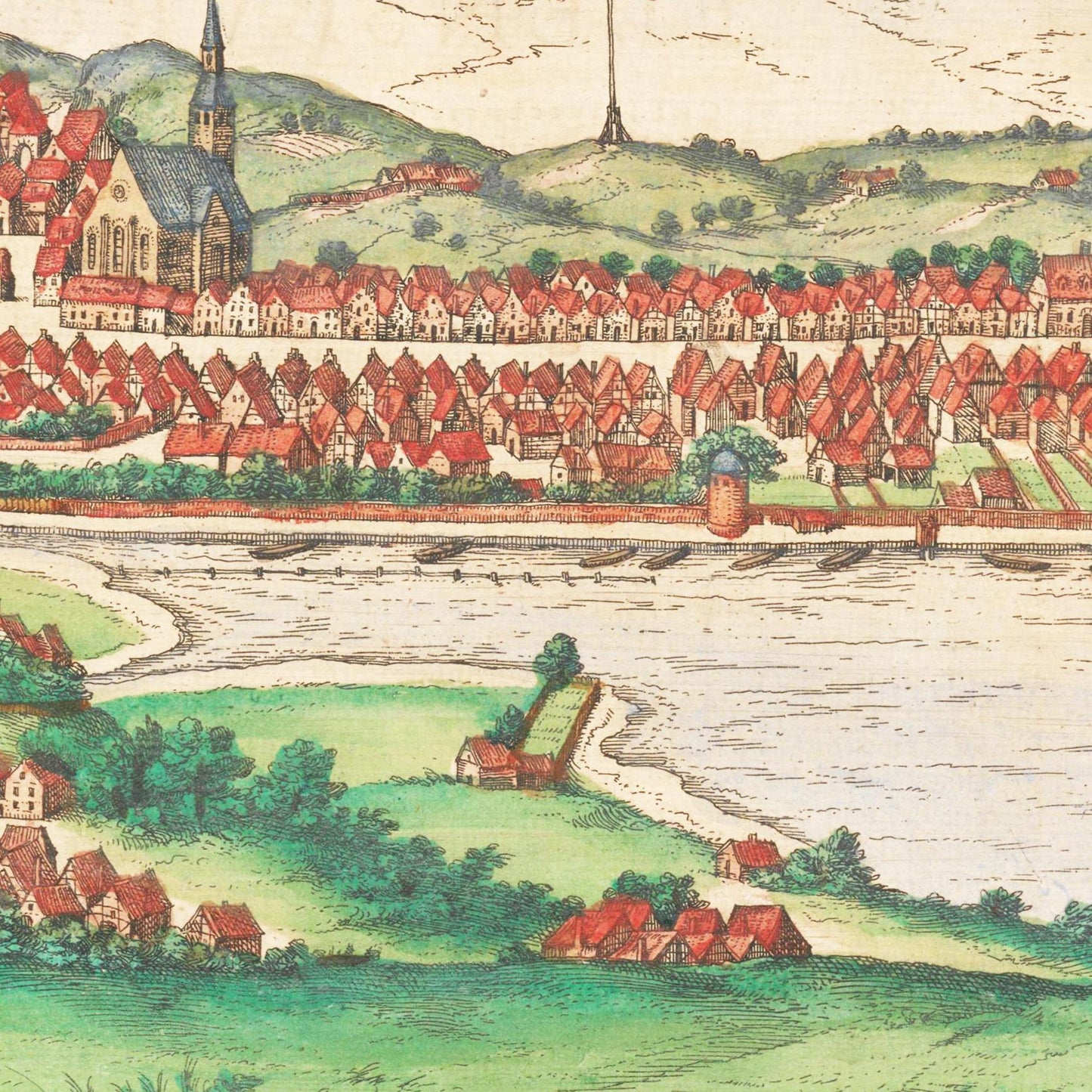 Historische Stadtansicht Flensburg um 1592