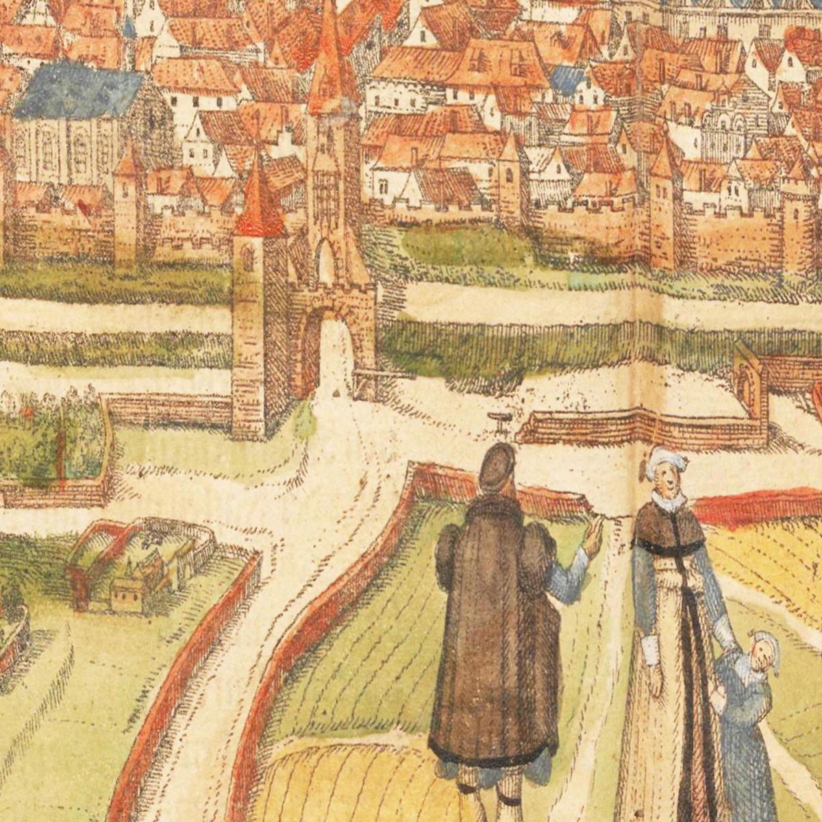 Historische Stadtansicht Halberstadt um 1582