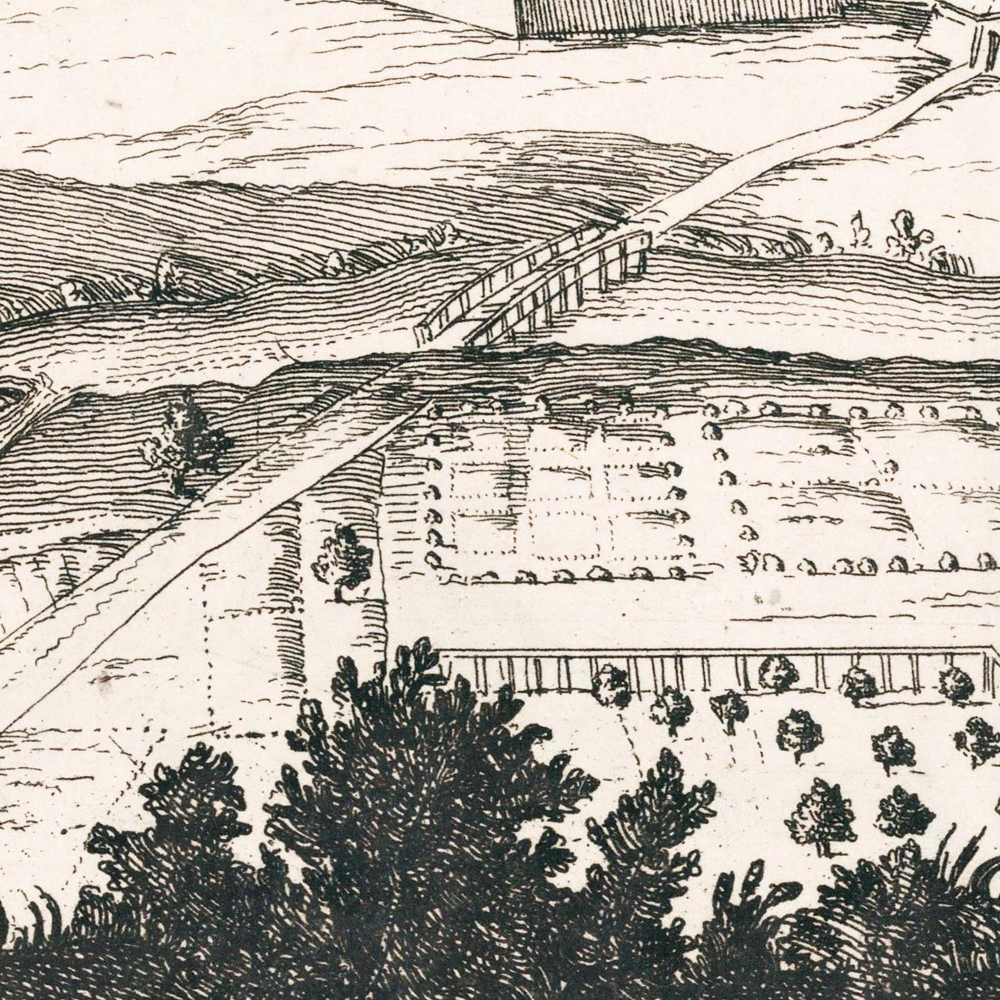 Historische Stadtansicht Freiburg im Breisgau um 1695