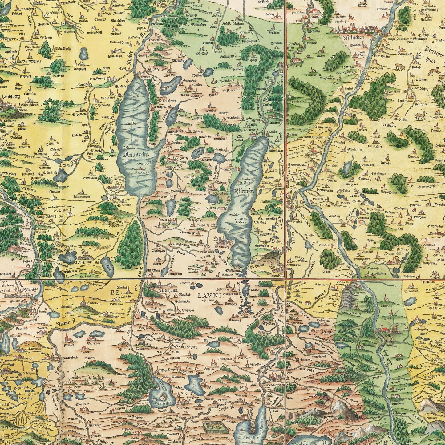 Historische Landkarte Bayern um 1568