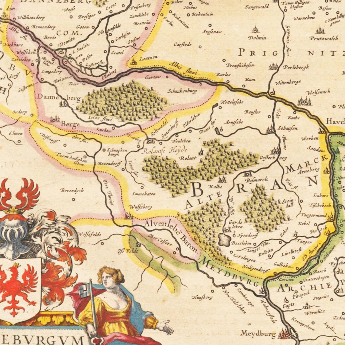 Historische Landkarte Brandenburg um 1635