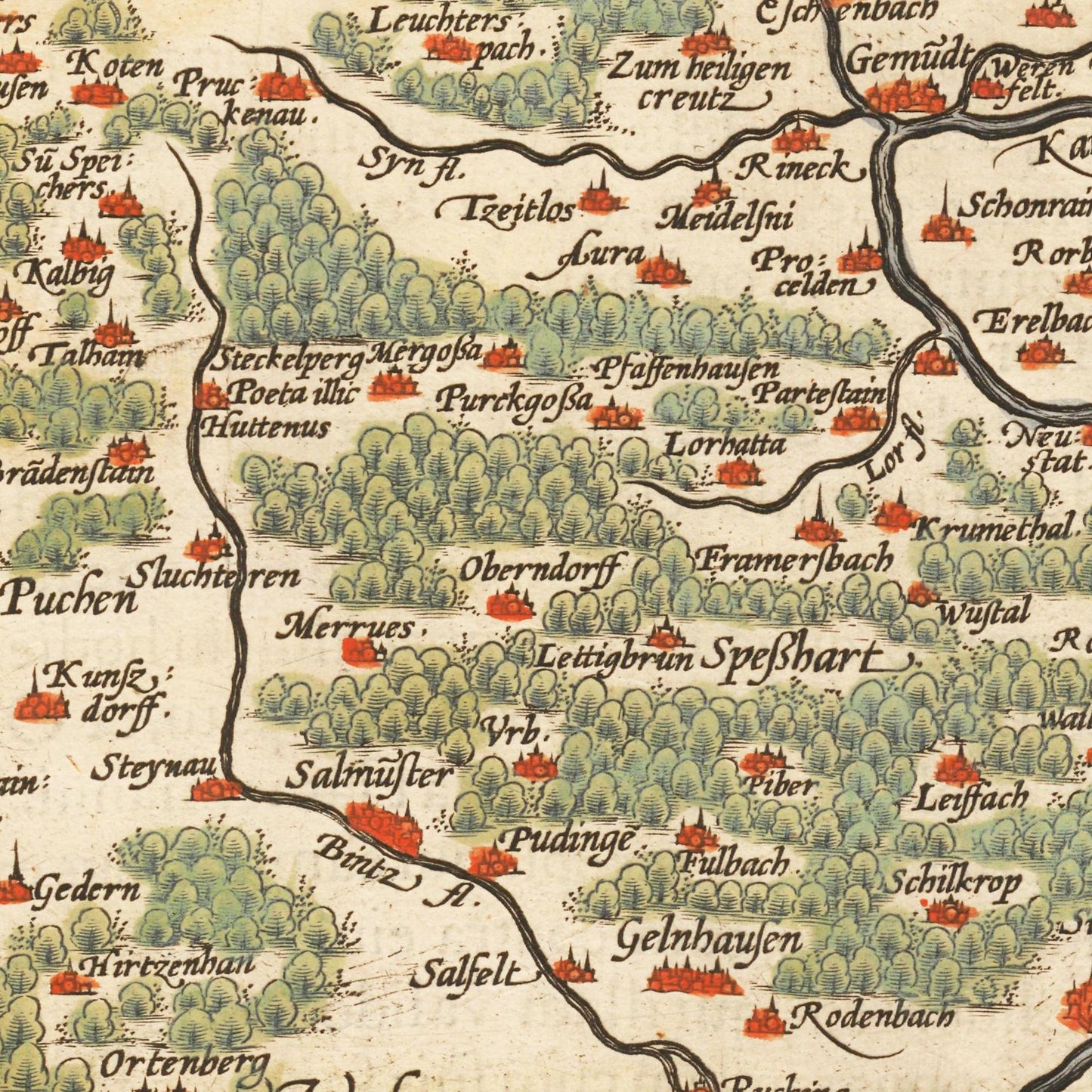 Historische Landkarte Franken um 1609