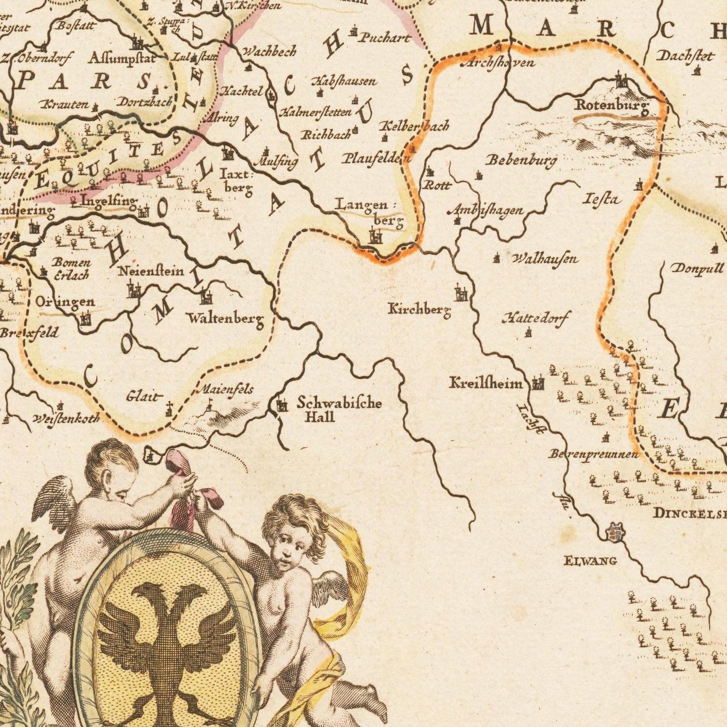 Historische Landkarte Franken um 1698