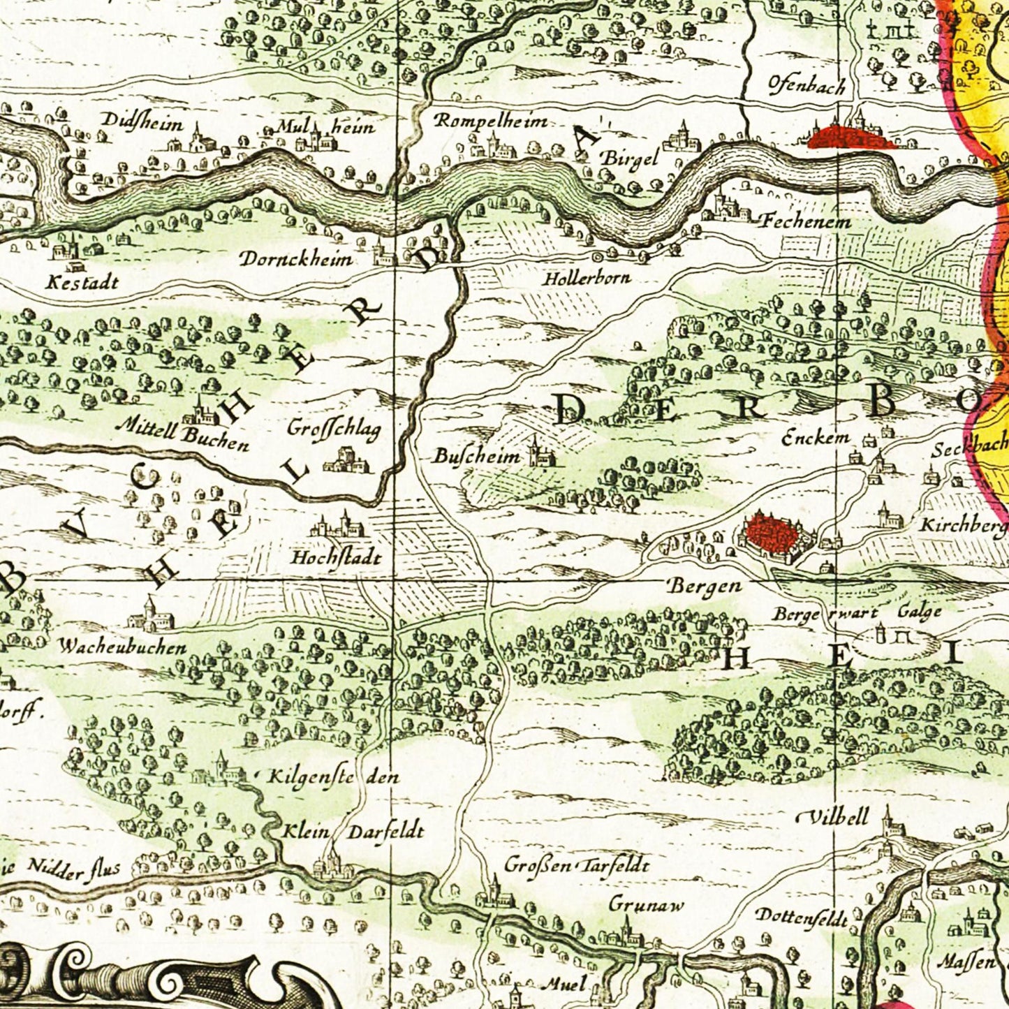 Historische Landkarte Frankfurt um 1700