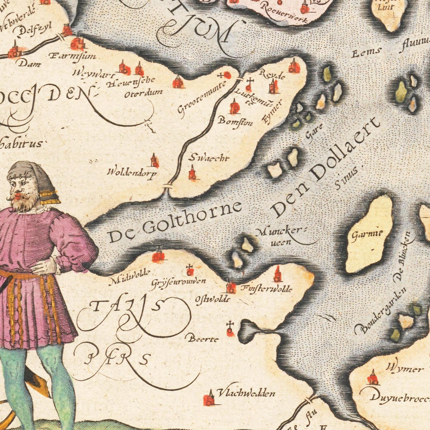 Historische Landkarte Ostfriesland um 1609