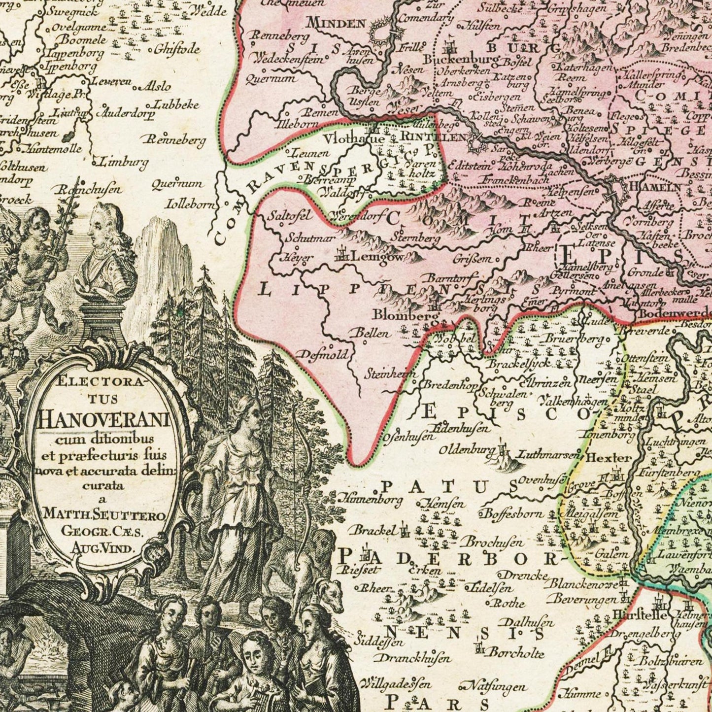 Historische Landkarte Hannover um 1750