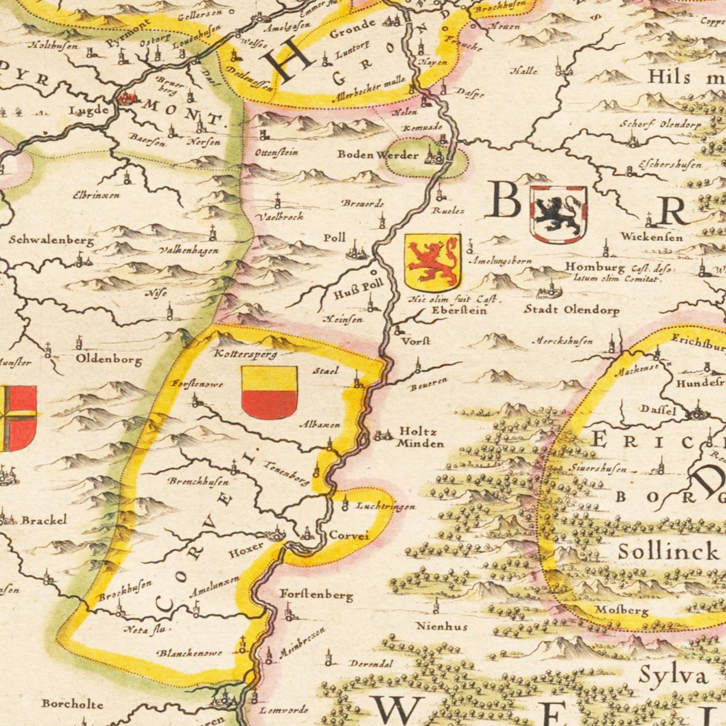 Historische Landkarte Hildesheim um 1635